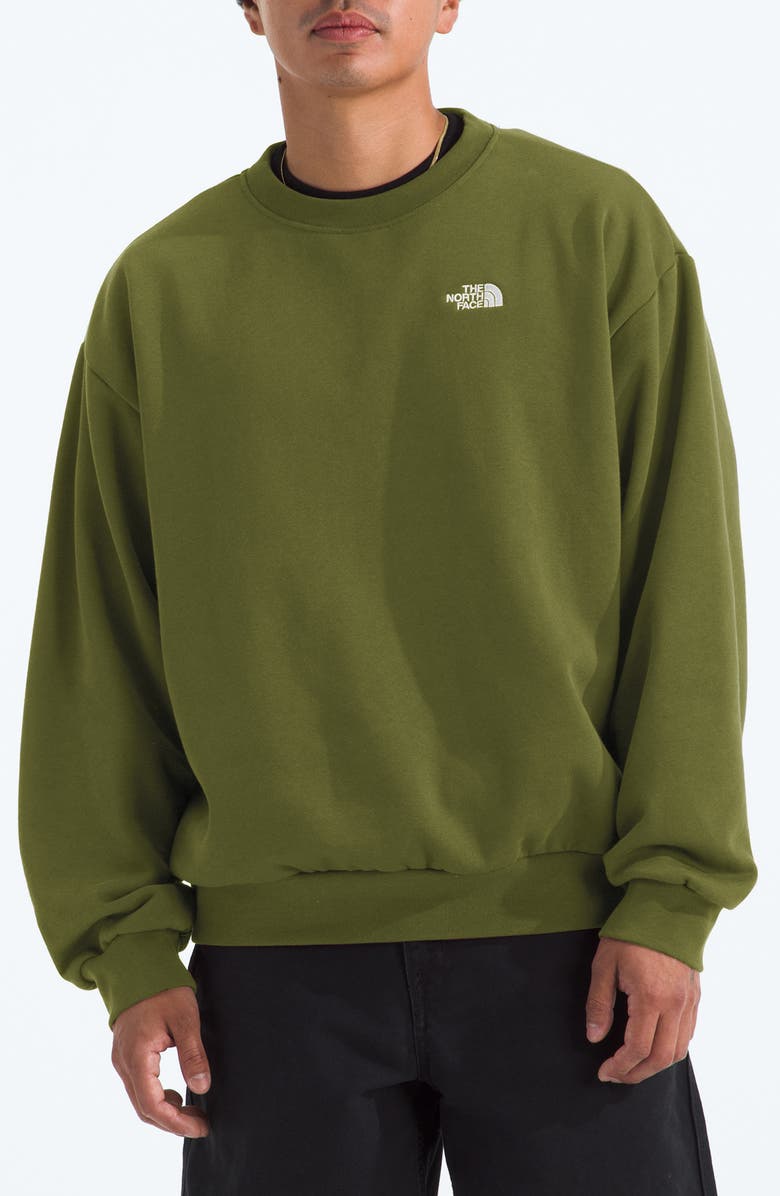 The North Face Oversize Evolution Simple Dome Crewneck Sweatshirt, Main, color, Woodland Green