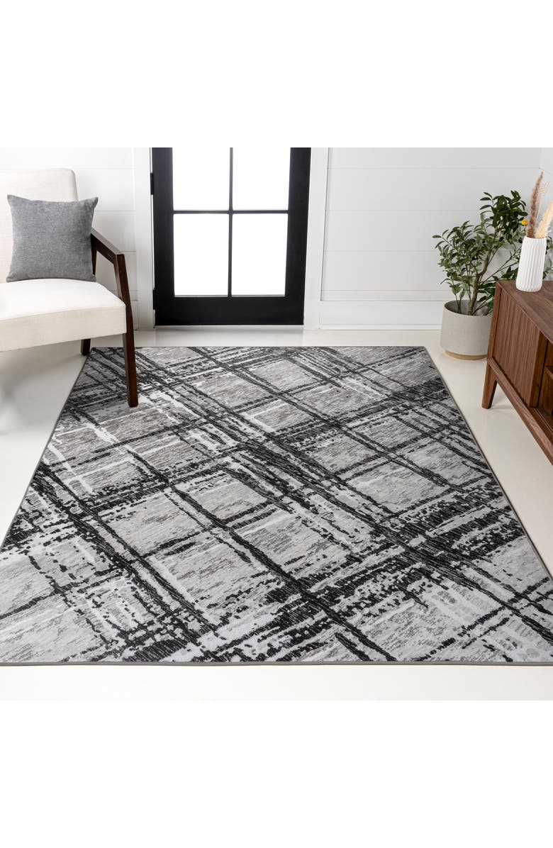 JONATHAN Y Slant Modern Abstract Area Rug, Alternate, color, Black/Gray
