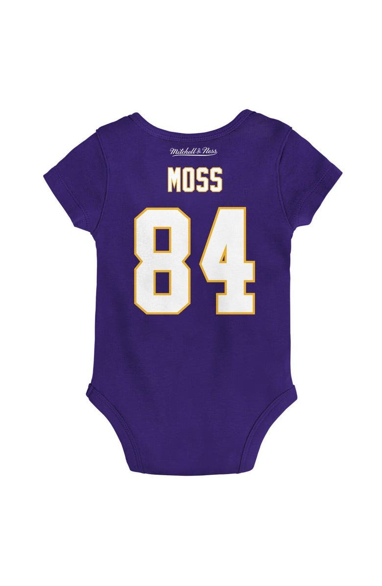 Mitchell & Ness Infant Mitchell & Ness Randy Moss Purple Minnesota Vikings Mainliner Retired Player Name & Number Bodysuit, Alternate, color, Purple