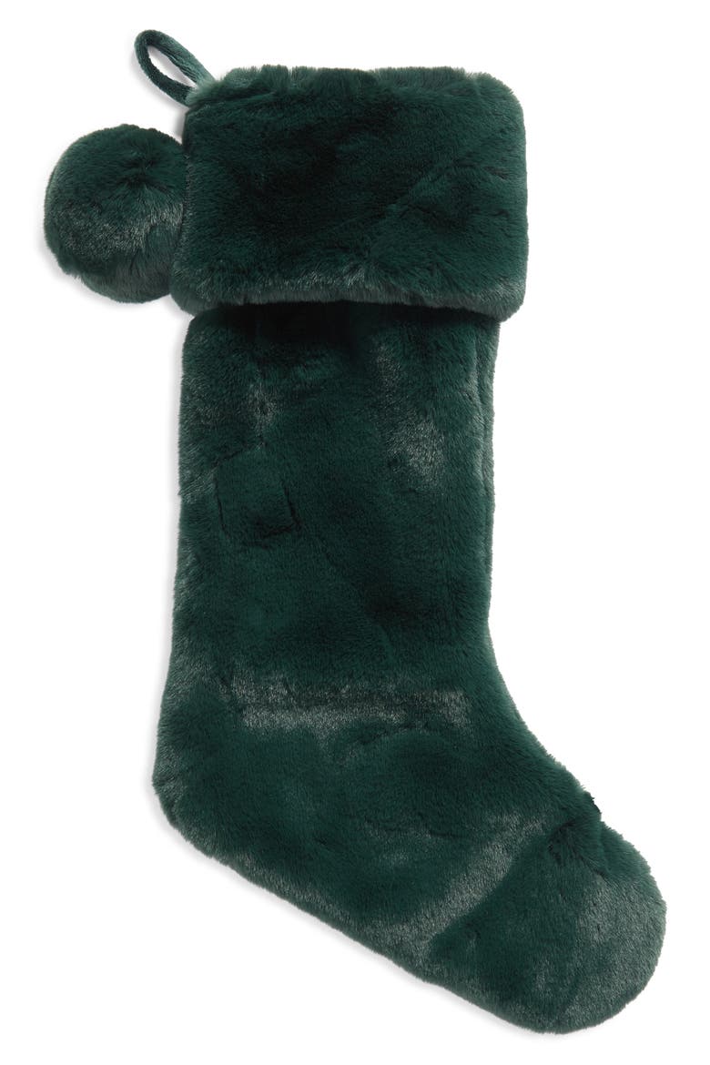 Favorite Faux Fur Stocking, Main, color, GREEN PARK