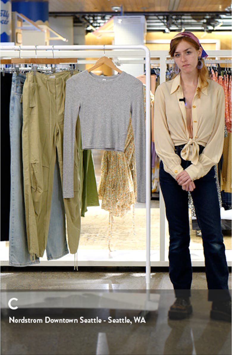 Rib Long Sleeve Crop Top, sales video thumbnail