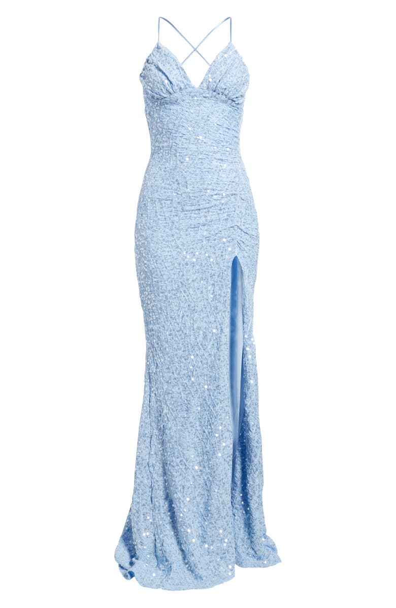 Emerald Sundae Sequin Lace-Up Back Mermaid Gown, Alternate, color, Perry