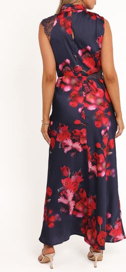 Annabelle Floral Cowl Neck Satin Maxi Dress