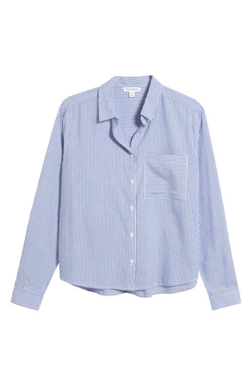 BEACHLUNCHLOUNGE BEACHLUNCHLOUNGE CANDY STRIPE COTTON BLEND BUTTON-UP SHIRT