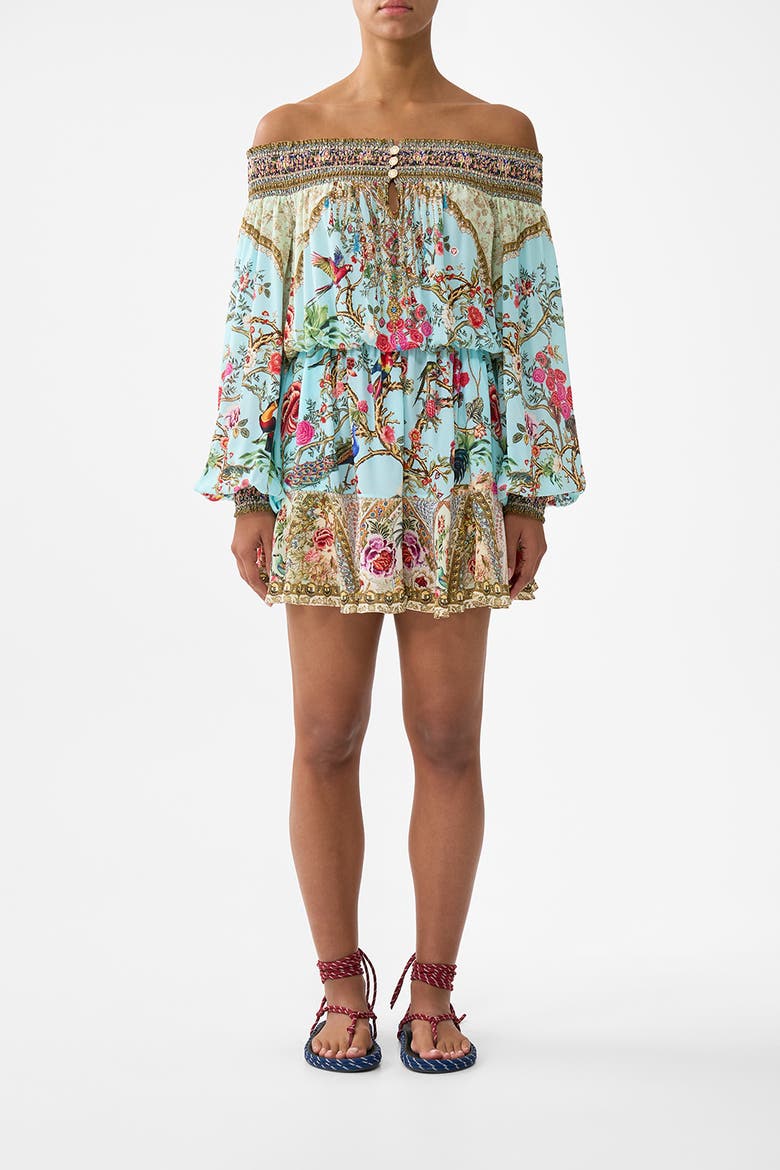 Off Shoulder Short Dress, Main, color, Sultans And Queens