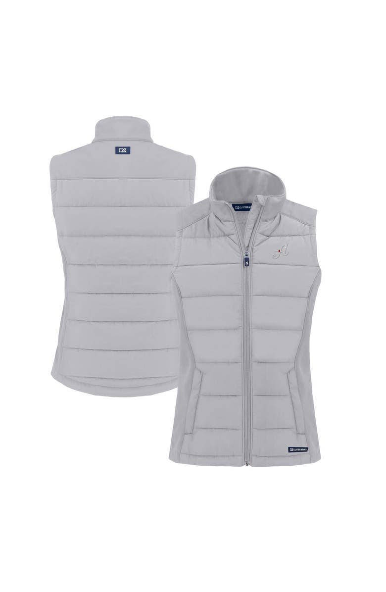 Cutter & Buck Women's Cutter & Buck  Gray Reno Aces Evoke Hybrid PrimaLoft Eco Softshell Recycled Full-Zip Vest, Main, color, 