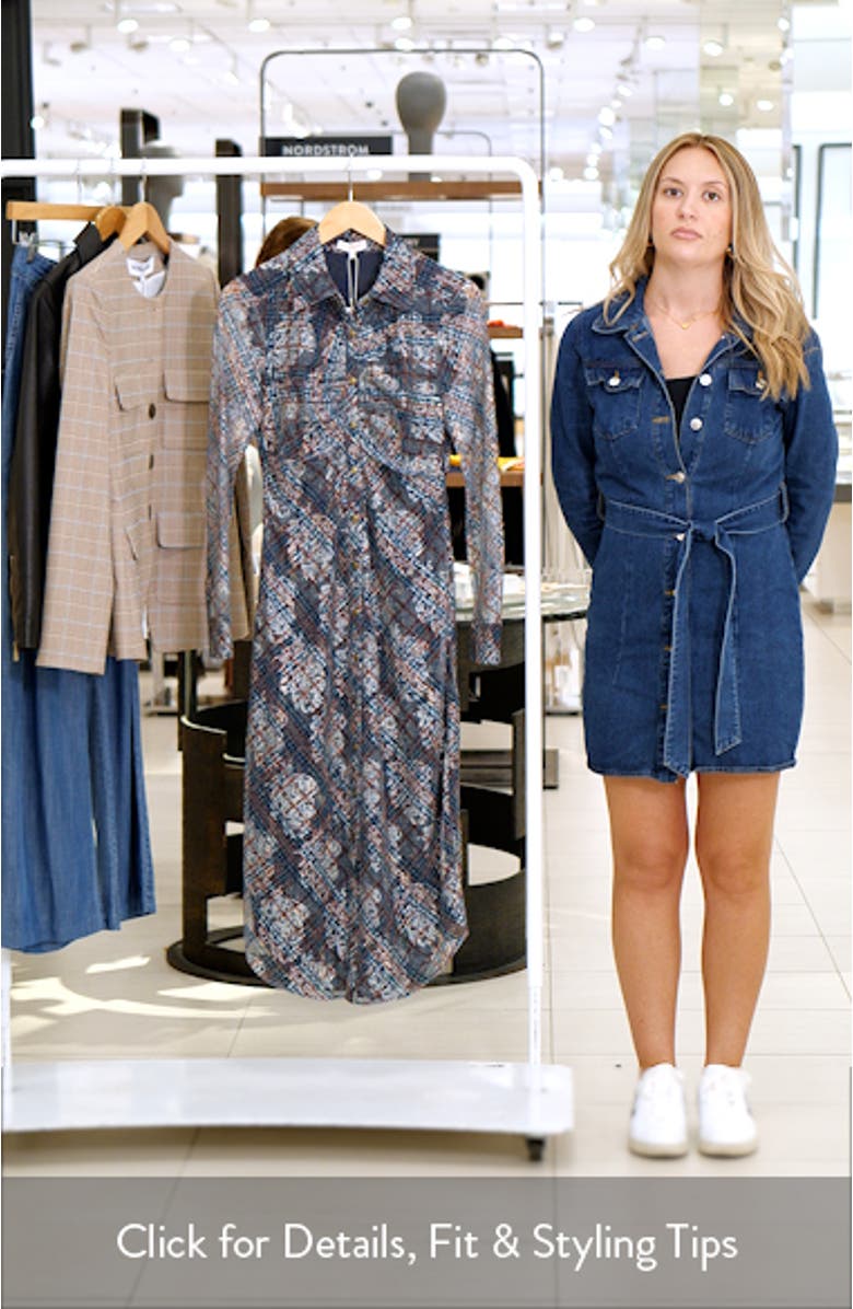 Wyatt Ruched Long Sleeve Shirtdress, sales video thumbnail