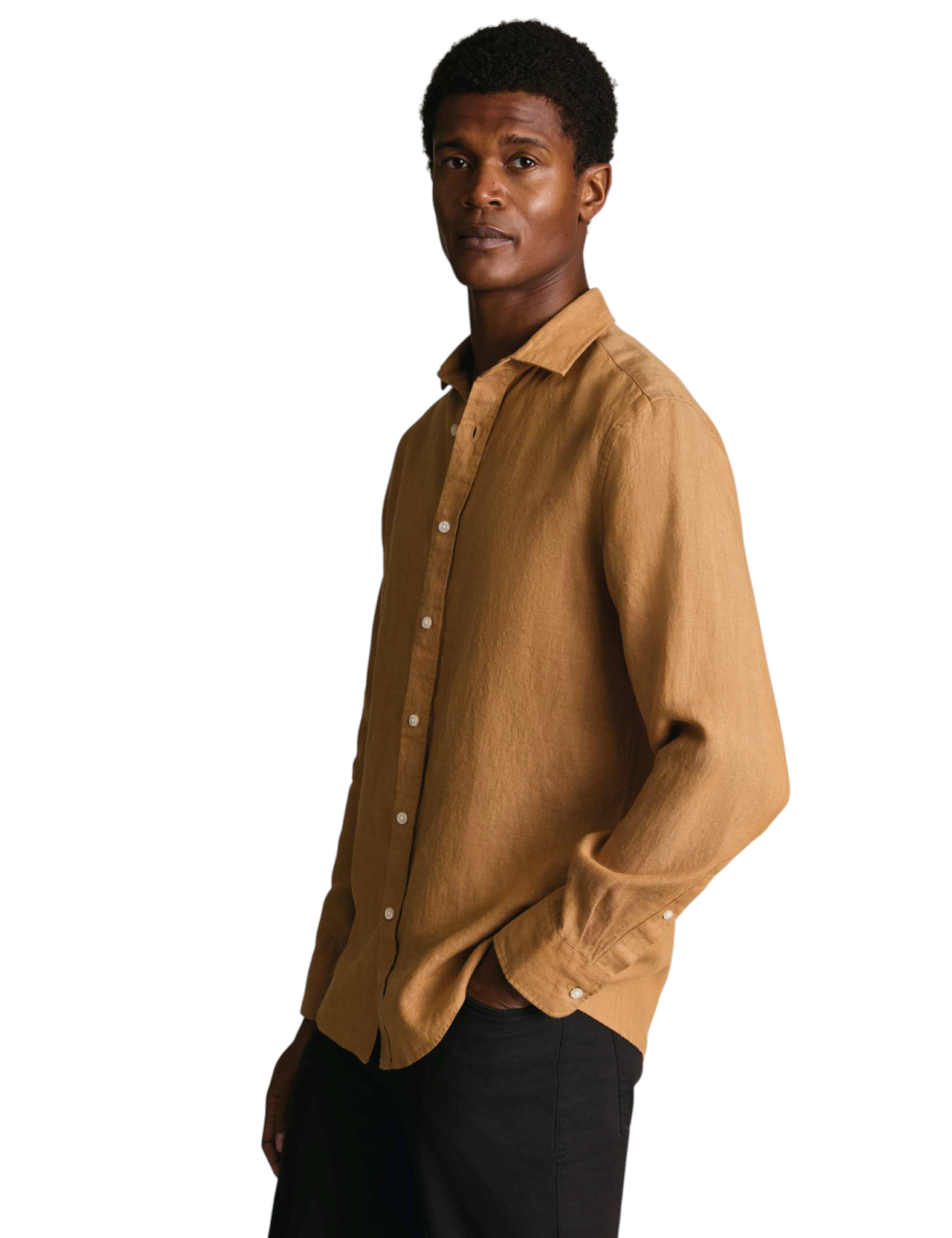Plain Pure Linen Shirt - image 3