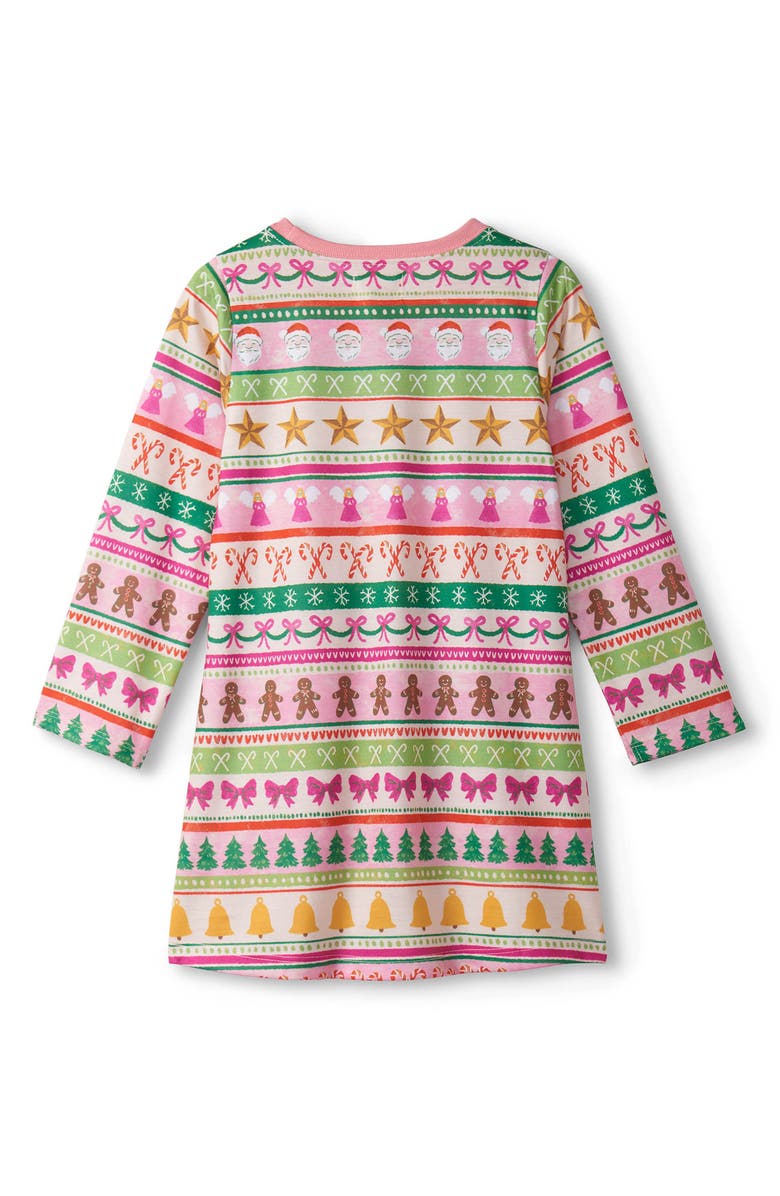 Hatley Kids' Fun Fair Isle Long Sleeve Nightgown, Alternate, color, Pink
