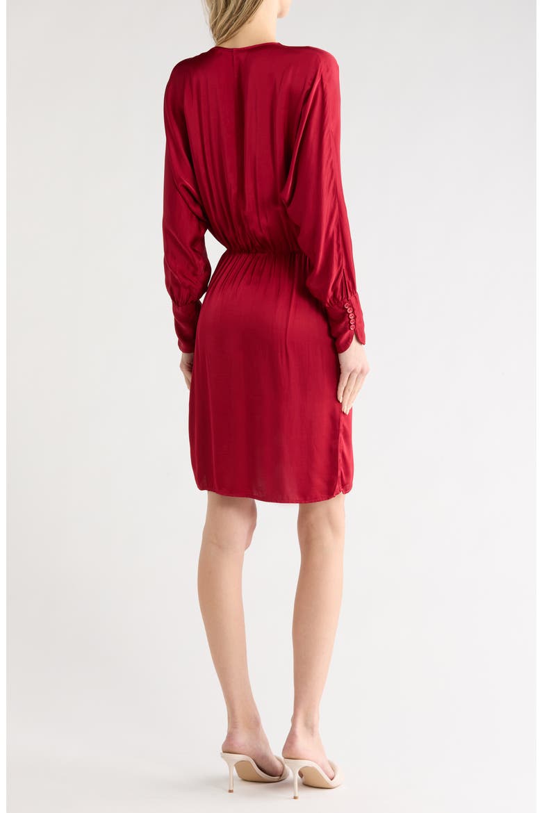 Charlie Satin Long Sleeve Dress, Alternate, color, RED VELVET
