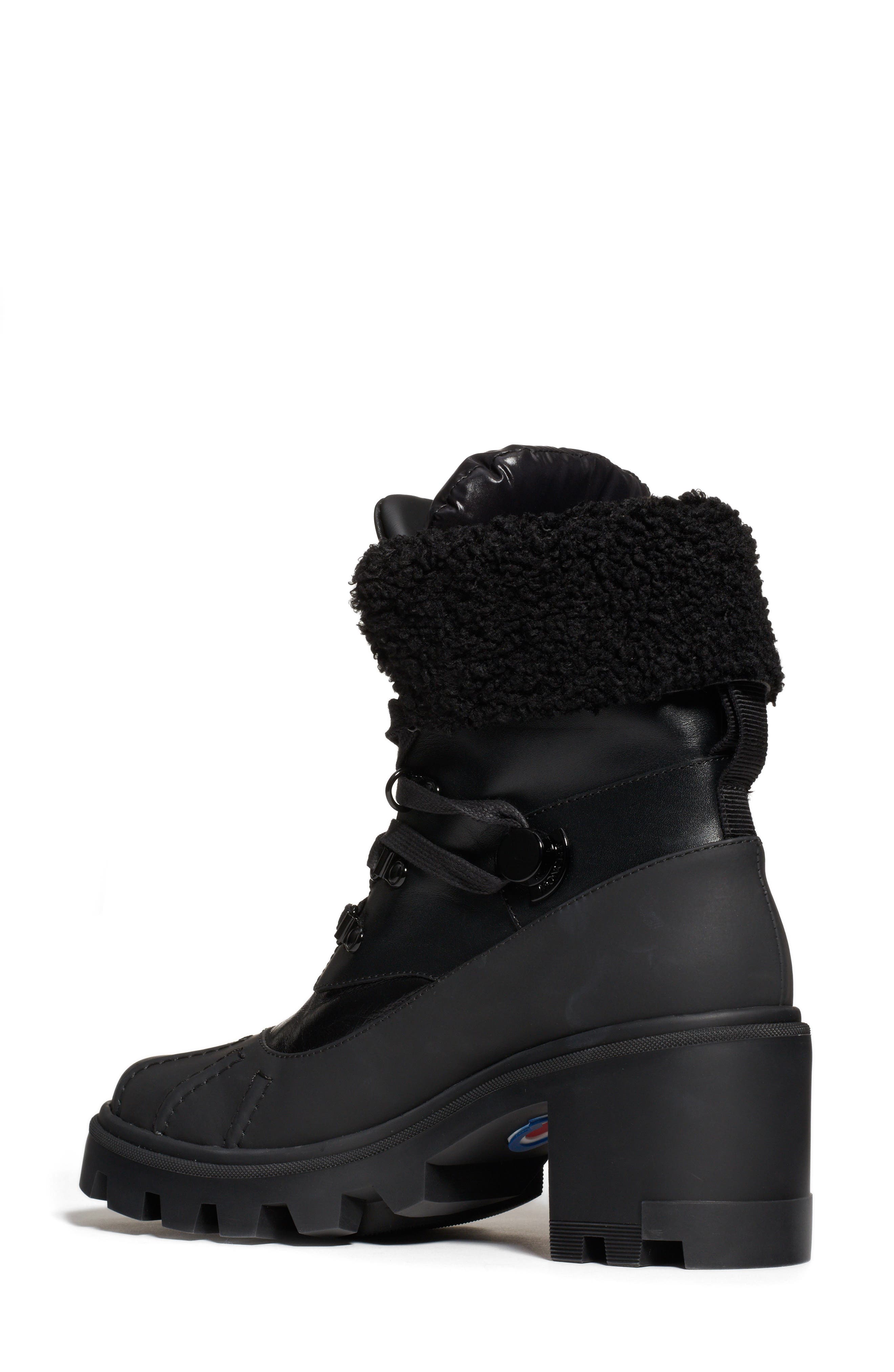 Moncler Corinne Faux Shearling Cuff Hiking Boot, Alternate, color, 
