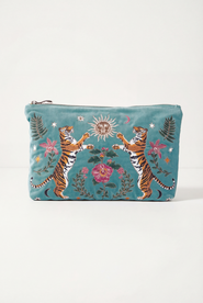 Elizabeth Scarlett Celestial Tiger Velvet Everyday Pouch