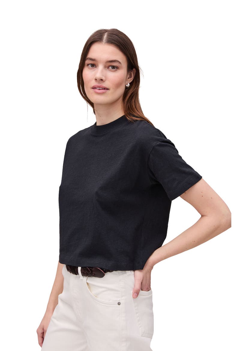 Vintage Jersey Oversized Crop, Alternate, color, Black