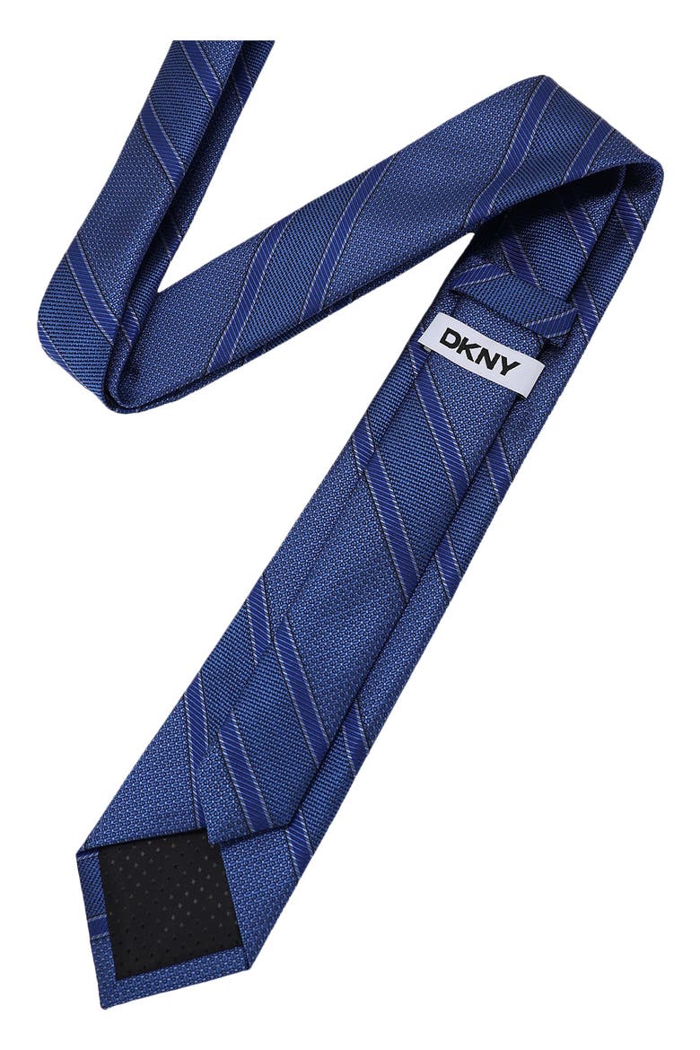 Textured Stripe Tie, Alternate, color, BLACK/ ROYAL