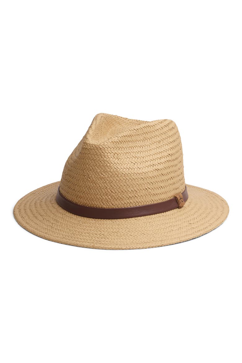 Packable Straw Fedora, Main, color, LIGHT BROWN
