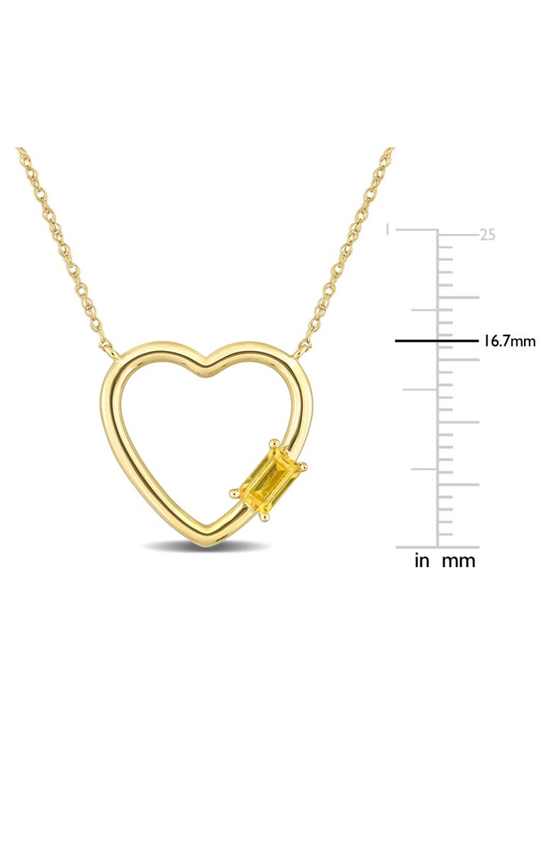 Julianna B. Gemstone Open Heart Necklace 10k, Alternate, color, Sapphire/Yellow Gold