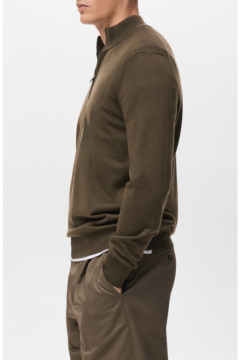 Perkins Wool Quarter Zip Sweater, Alternate, color, OLIVE GREEN