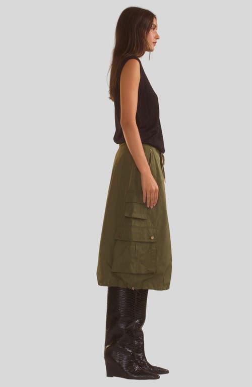Cynthia Rowley Deep Pockets Skirt In Dark Green