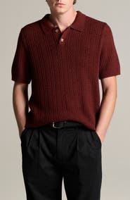 Vince Seed Stitch Polo Sweater