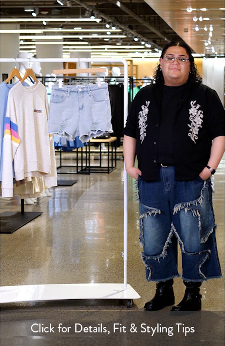 Sydne Ripped High Waist Stretch Denim Shorts, sales video thumbnail