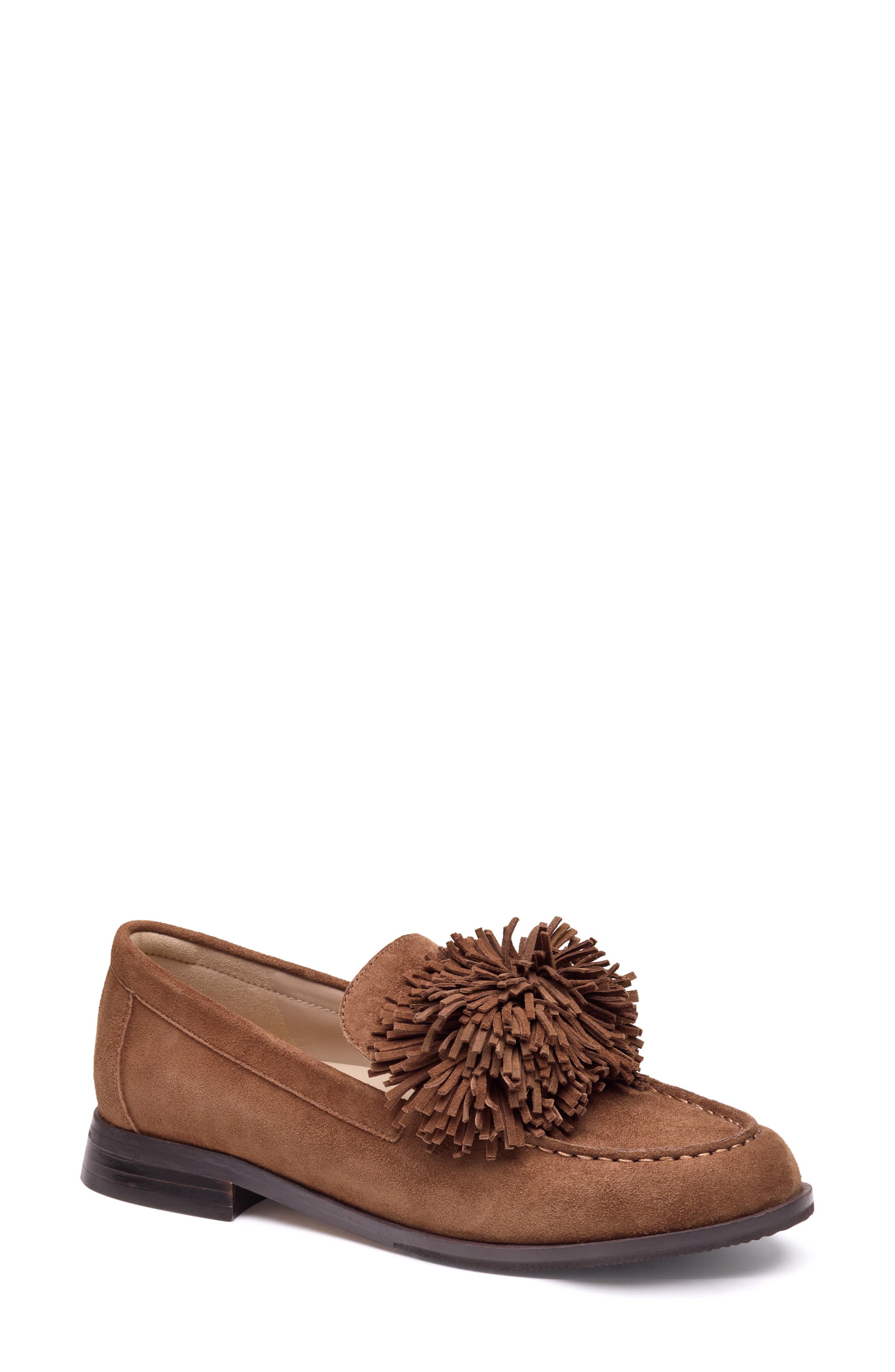 Johnston & Murphy Gillian Pom Pom Loafer In Brown