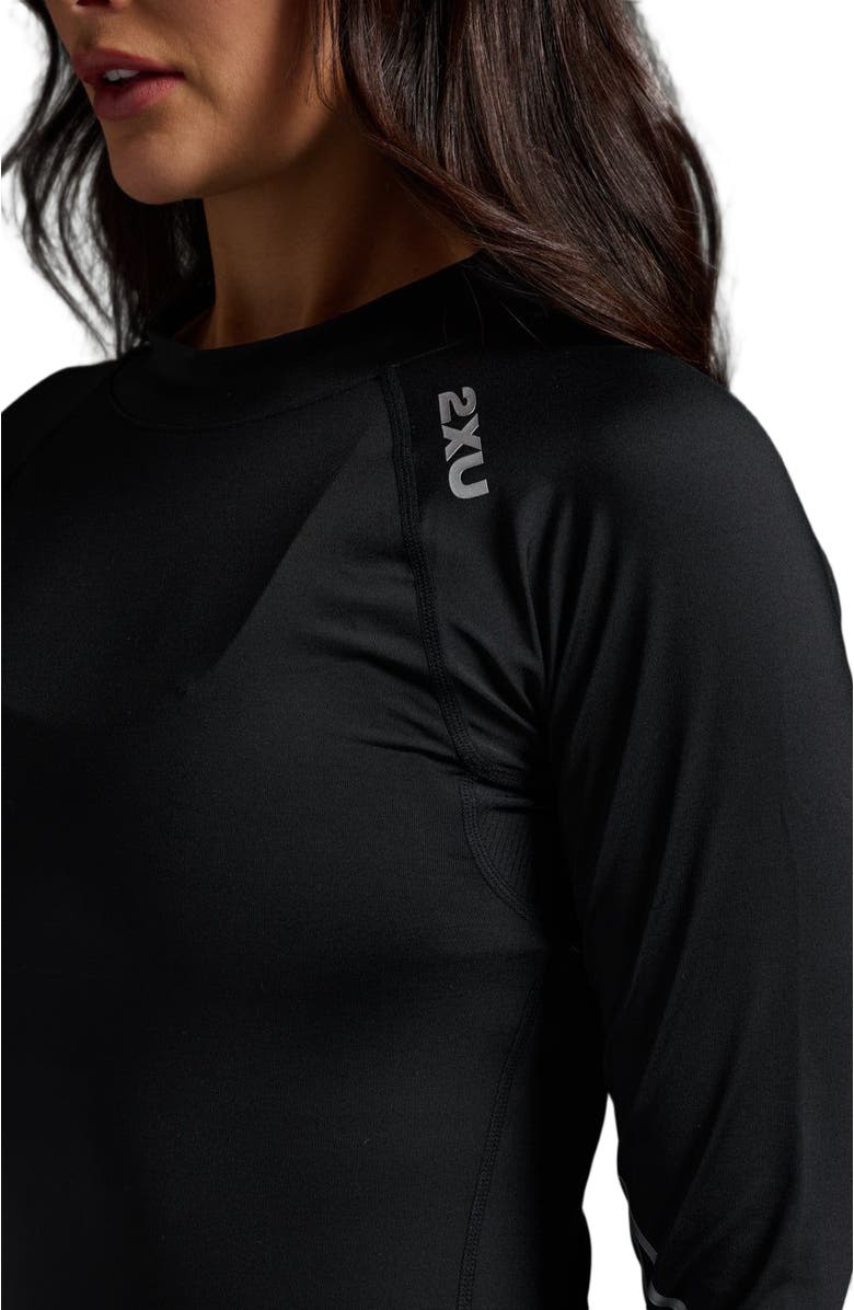 2XU Women's Ignition Compression Long Sleeve, Alternate, color, Black/Silver