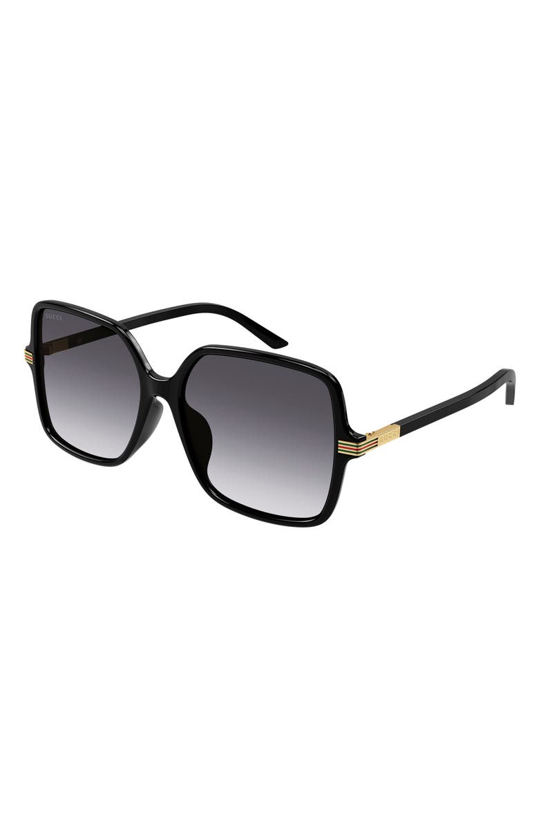 Gucci 55mm Gradient Square Sunglasses, Alternate, color, 