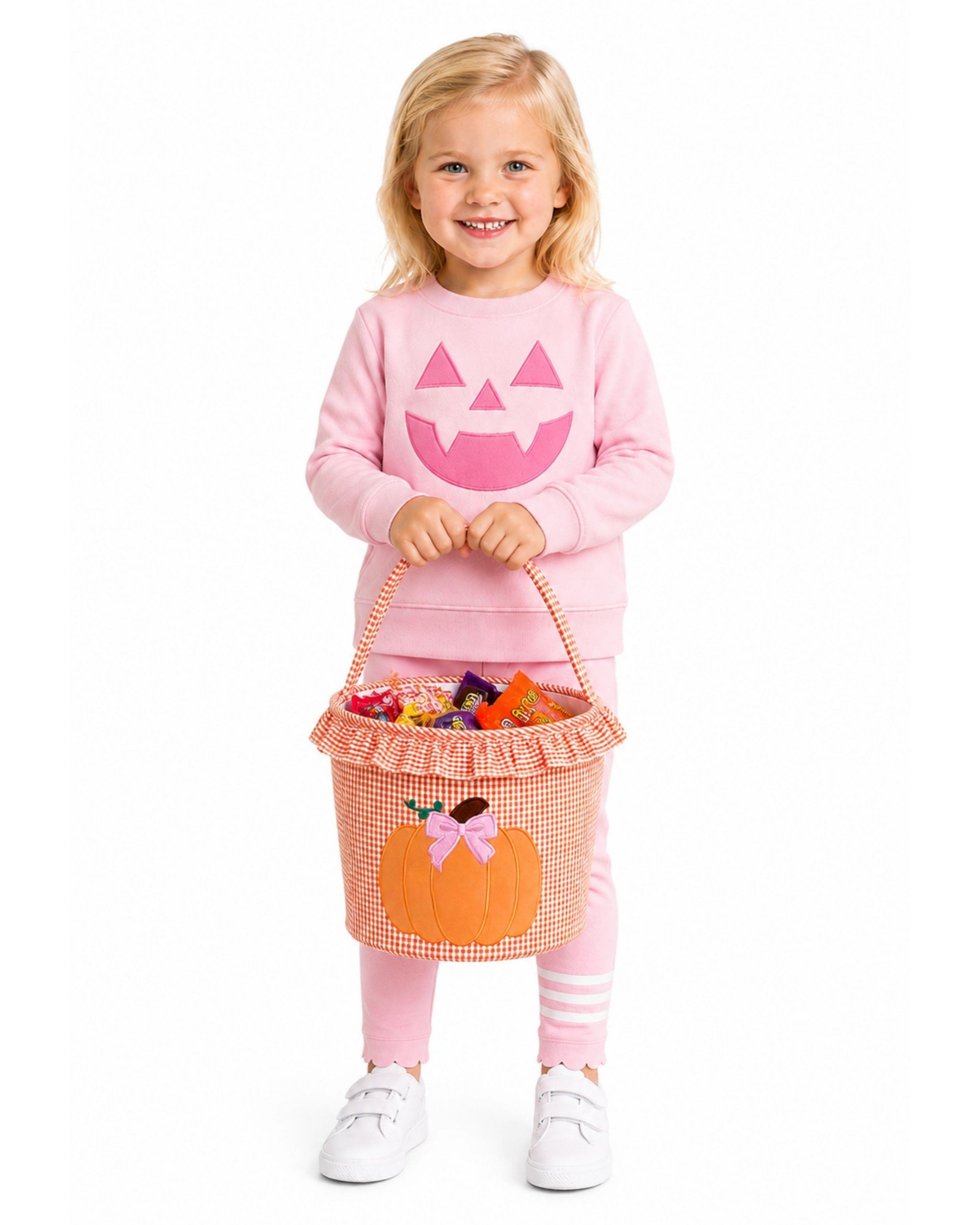 Ruffled Pumpkin Halloween Trick-or-Treat Tote, Alternate, color, Orange