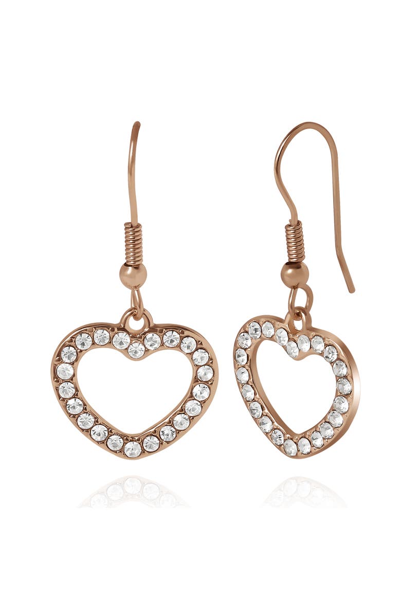 Jessica Simpson Kids Kids Pink Heart Charm Bracelet & Earrings Set, Alternate, color, Pink, Silver, Gold