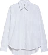 TOTEME Monogram Stripe Organic Cotton Poplin Button-Up Shirt