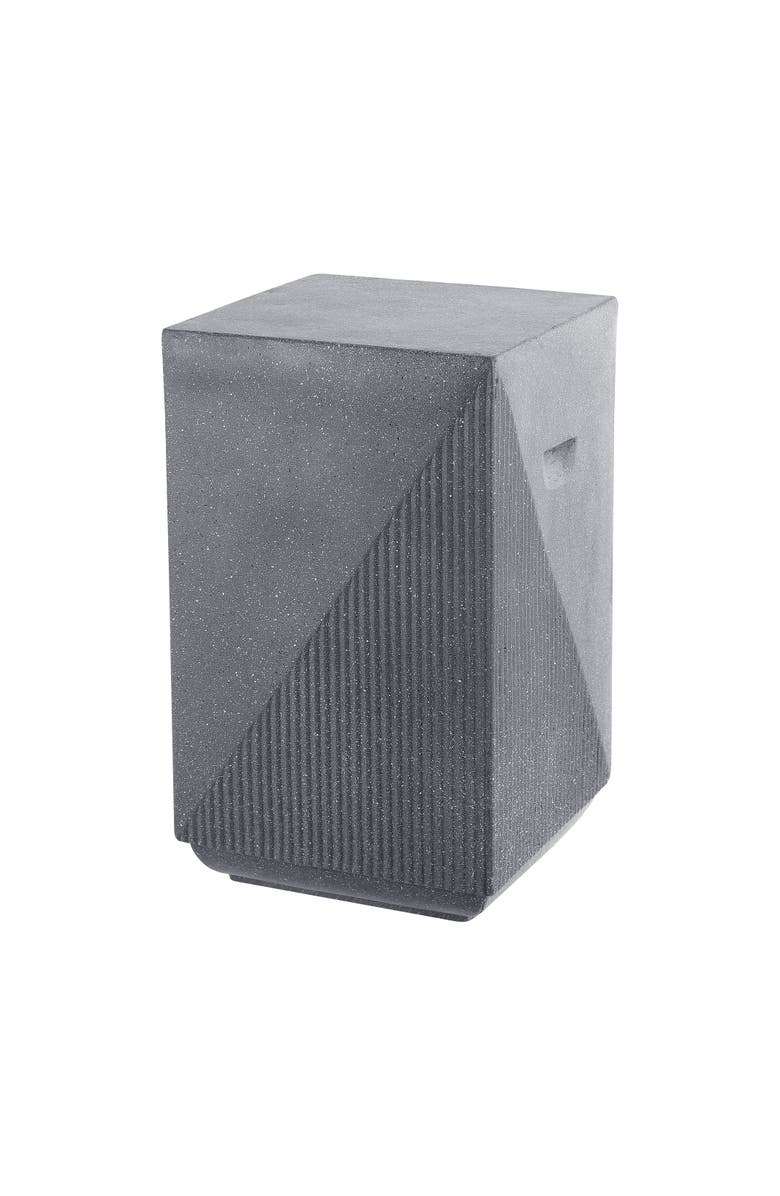 JONATHAN Y Adrian 20.75" Contemporary Minimalist Square Indoor/Outdoor Accent Table, Main, color, Gray Terrazzo