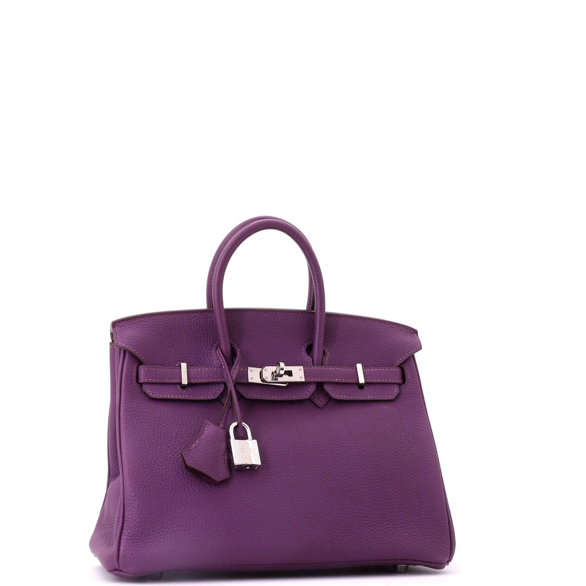 Pre-Owned Hermes Birkin Handbag Purple Togo with Palladium Hardware 25, Alternate, color, Anemone