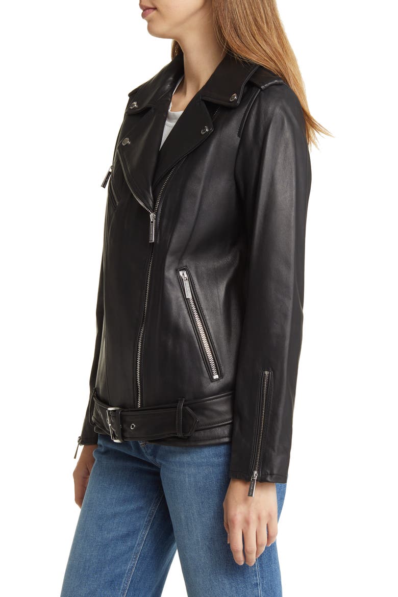 Oversize Moto Jacket, Alternate, color, BLACK