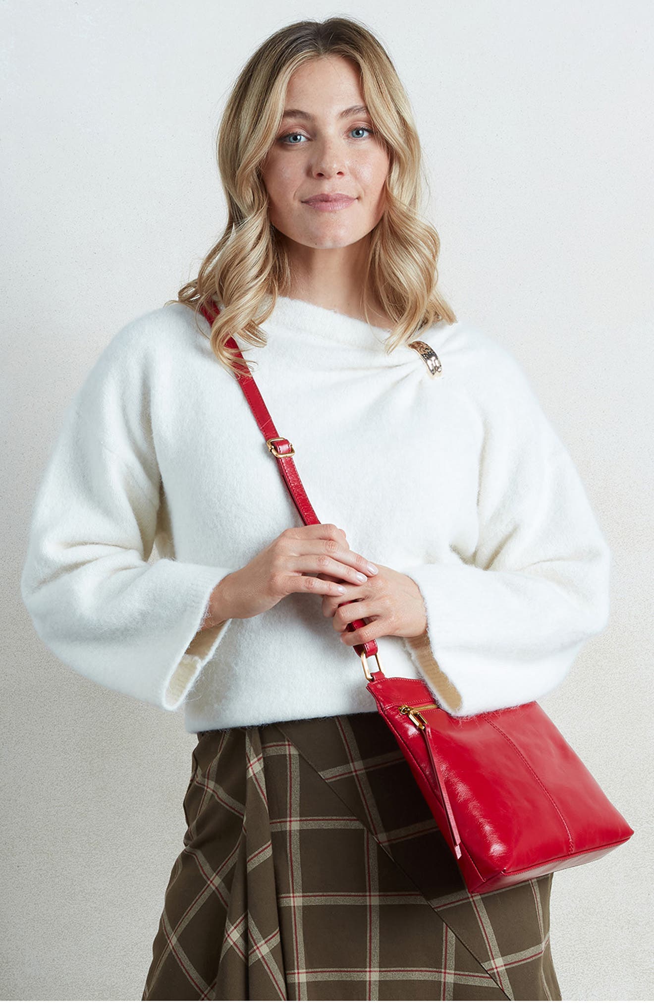 Cambel Leather Crossbody Bag, Alternate, color, TRUE RED