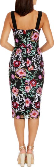 Dress the Population Nicole Floral Sequin Embellished Sheath