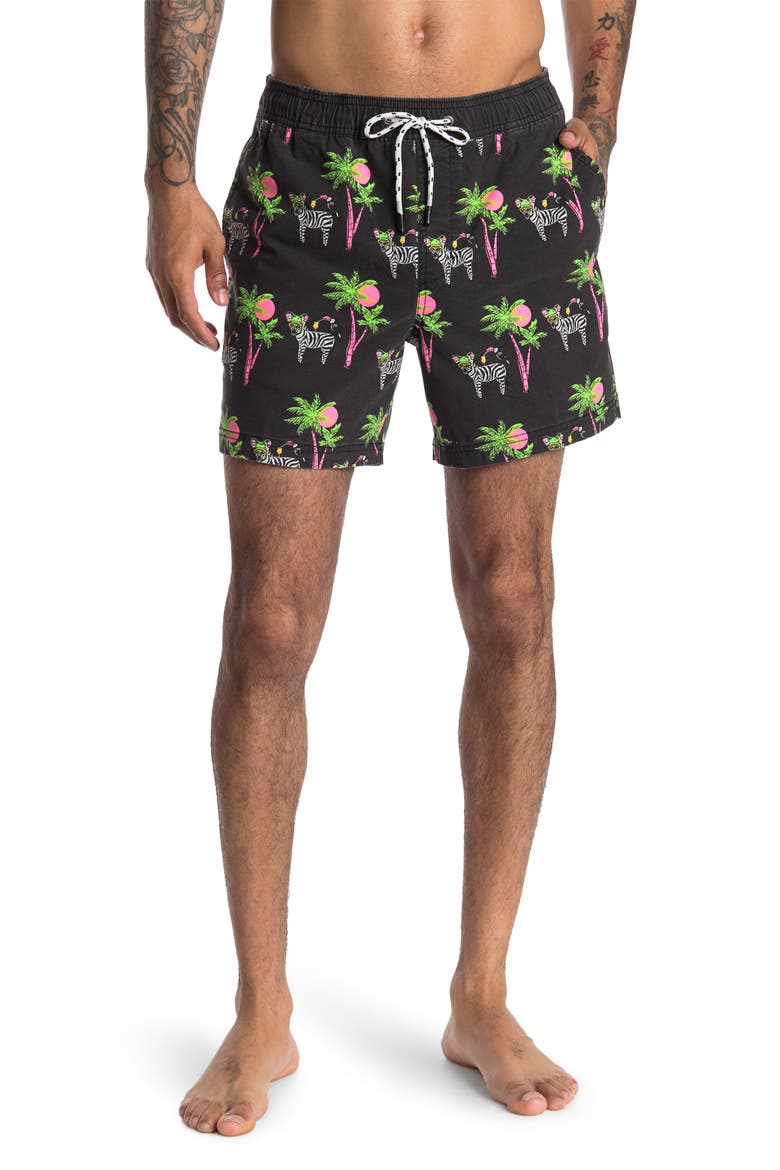 Happy Hour Swim Shorts, Main, color, BLACK