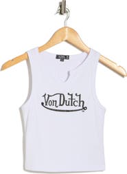 Von Dutch Split Neck Tank Top