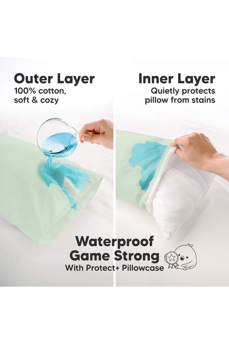 My Little Dreamy [Protect+] Waterproof Pillowcase, Alternate, color, Sage