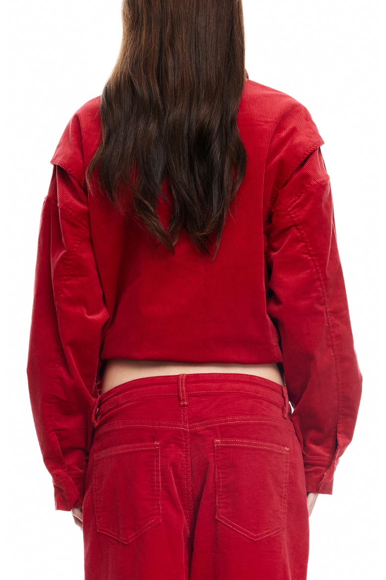 Kenny Oversize Corduroy Bomber Jacket, Alternate, color, CRIMSON