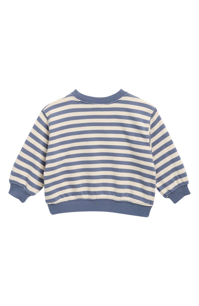 Rylee + Cru Marine Stripe Oversize Cotton Sweatshirt, Alternate, color, Marine