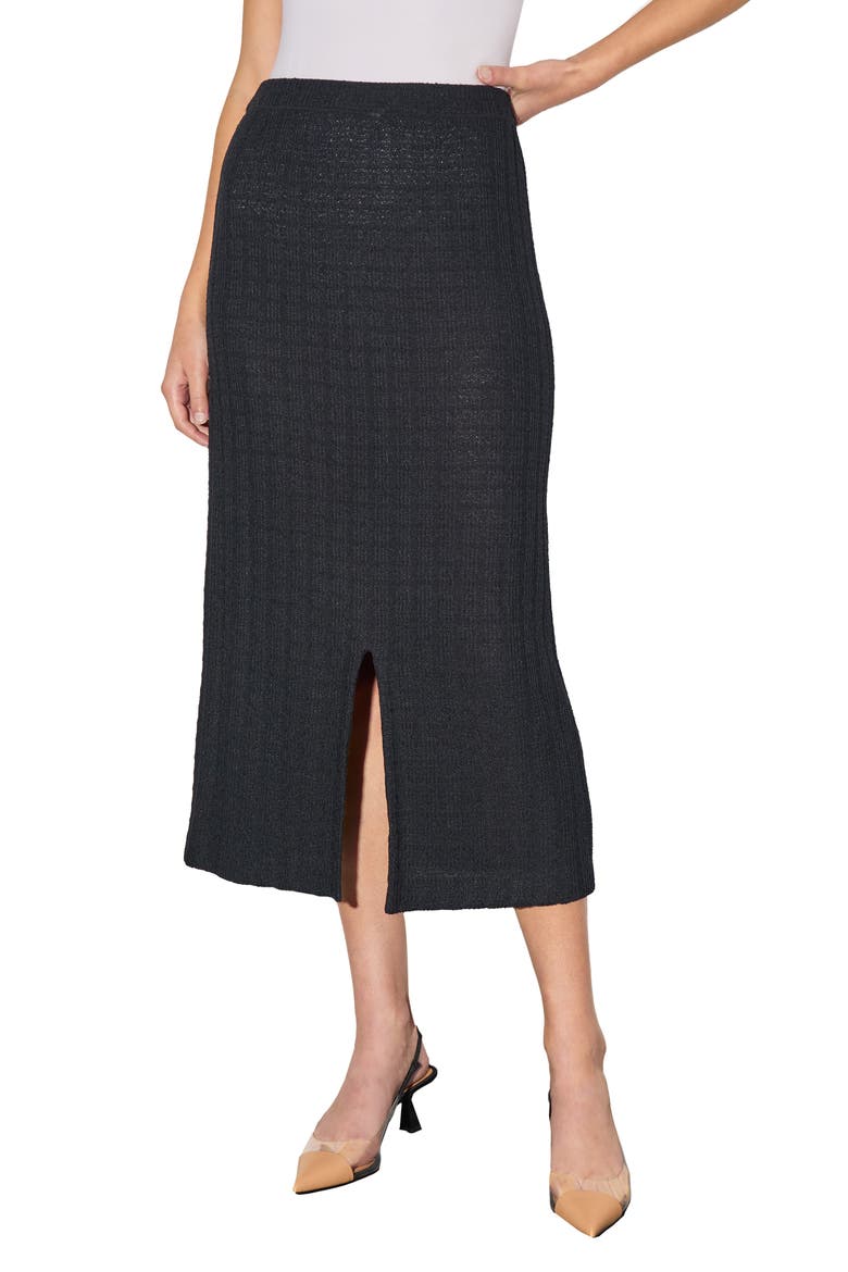 Heritage Fit Textured Knit Maxi Skirt, Main, color, BLACK