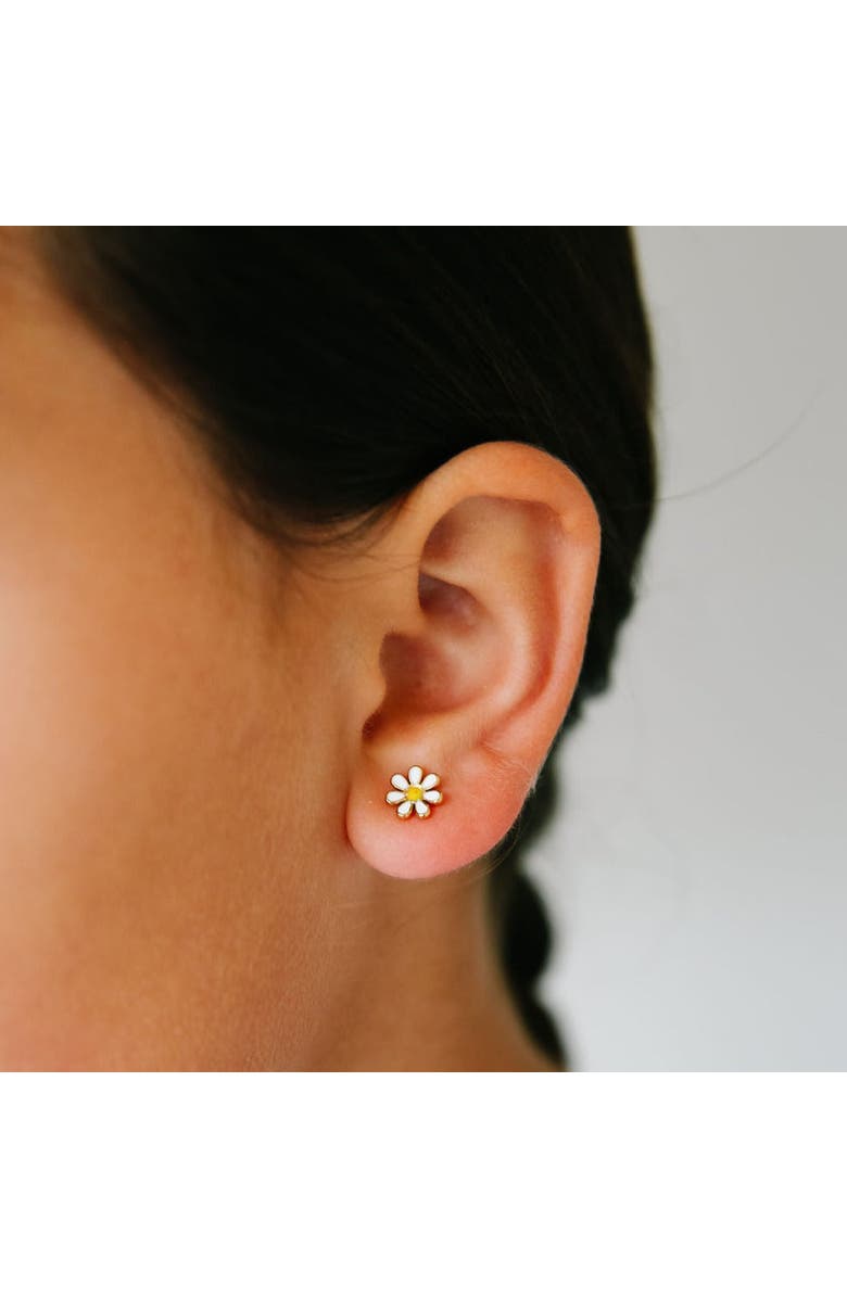 Pip Pop Daisy Stud Earrings, Alternate, color, White