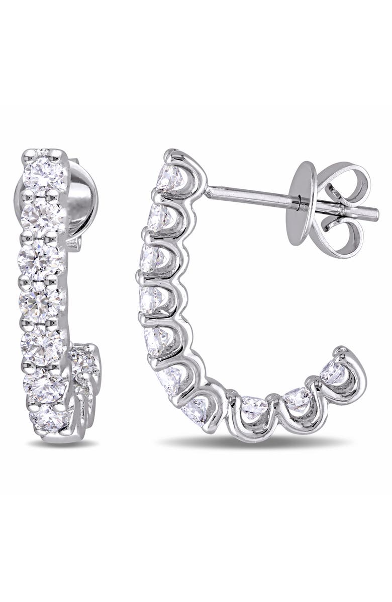 Julianna B. 1 CT TW Diamond Semi-Hoop Earrings 14k, Main, color, 14K White Gold