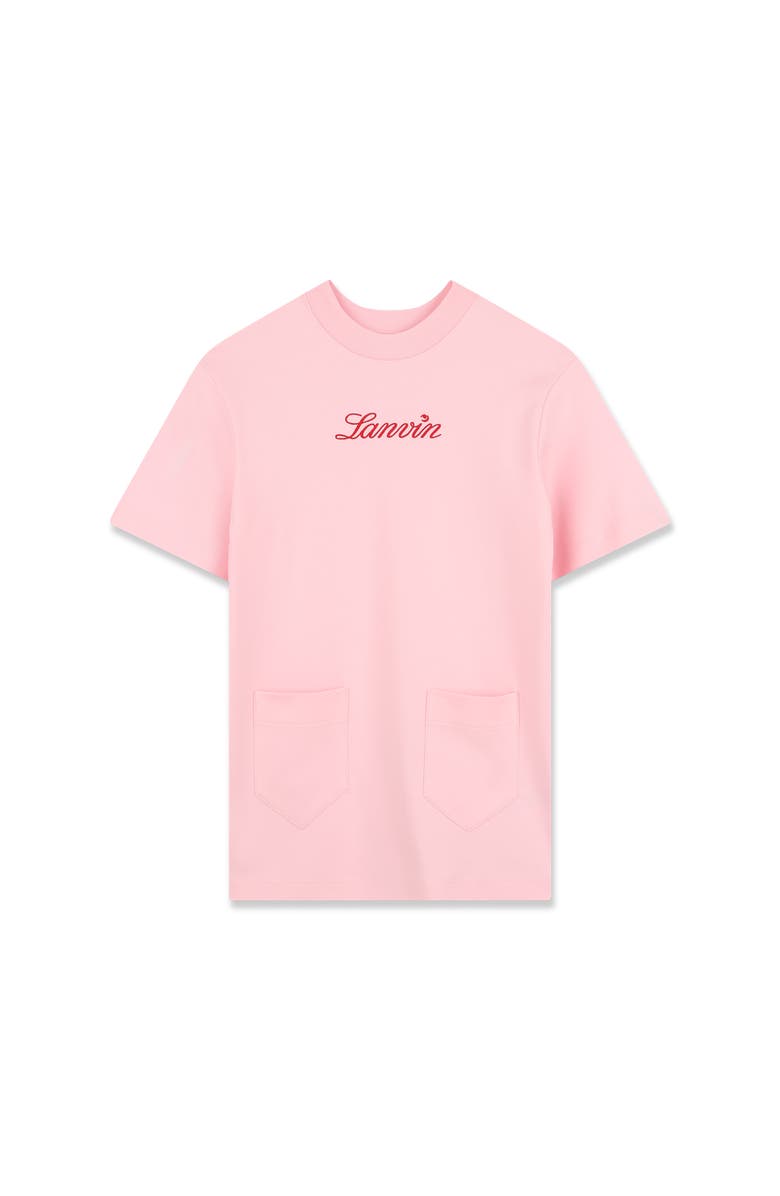 Lanvin Kids Short Sleeve T-Shirt Dress In Cotton, Main, color, Pink