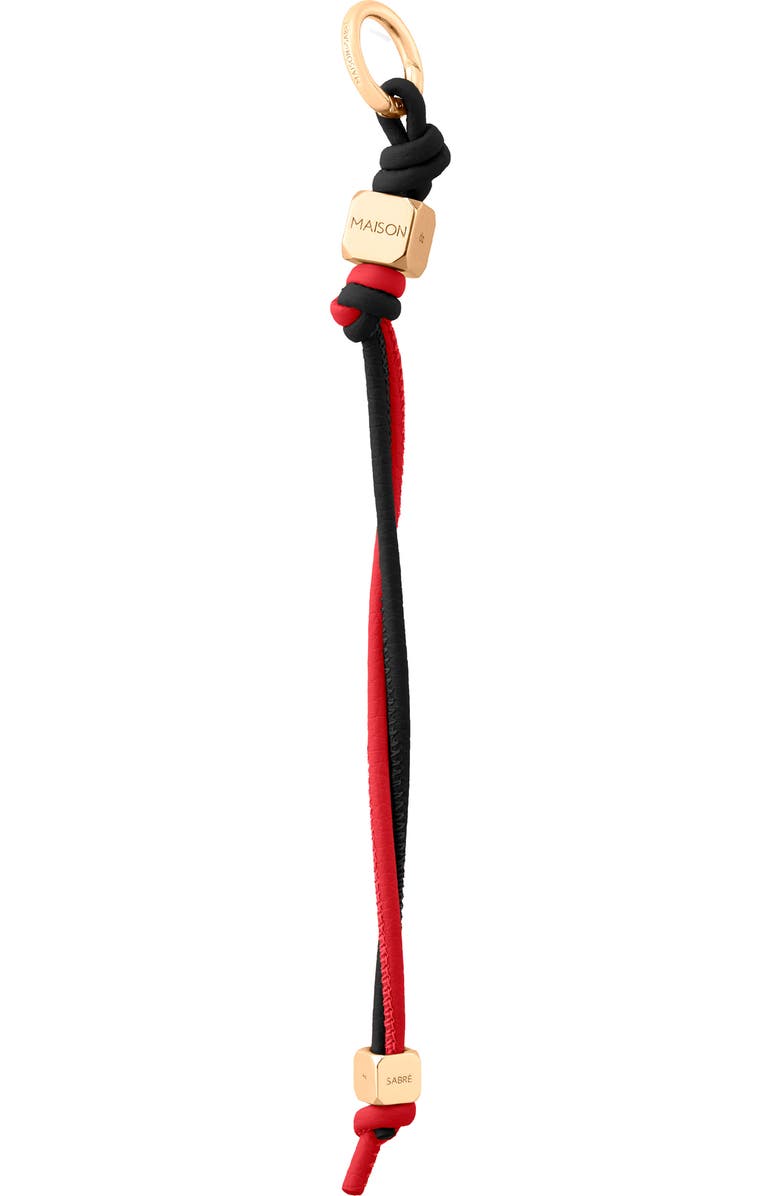 MAISON de SABRÉ Leather Wristlet Charm, Alternate, color, Rouge Noir