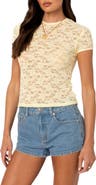 EDIKTED Kaori Sheer Lace T-Shirt