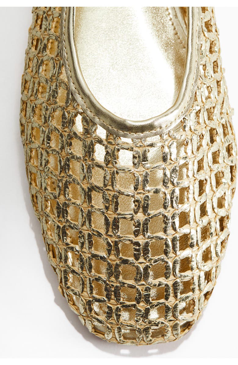 H&M Straw Ballet Flats, Alternate, color, Gold-Colored