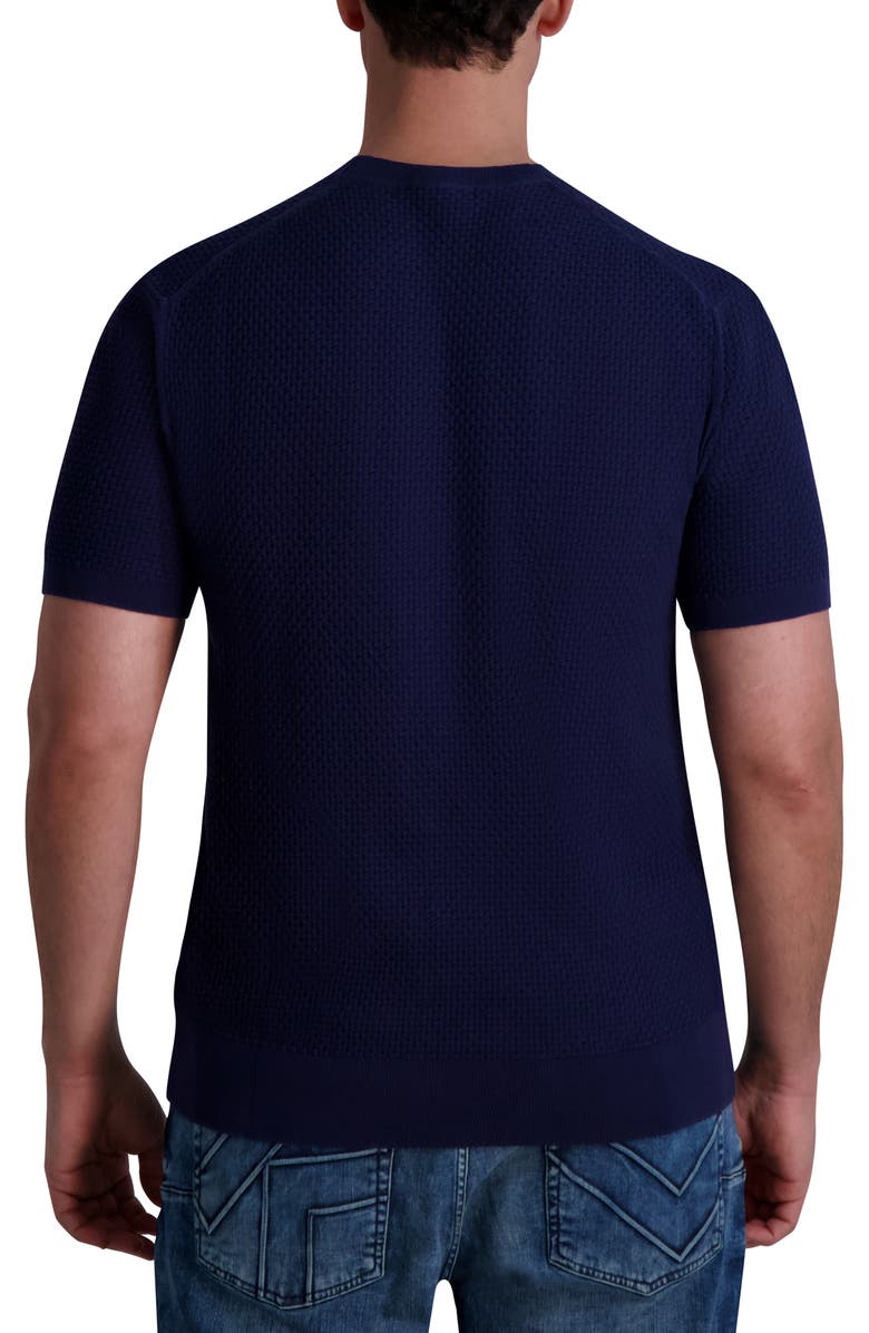 KARL LAGERFELD PARIS Cotton Crewneck T-Shirt, Alternate, color, Navy