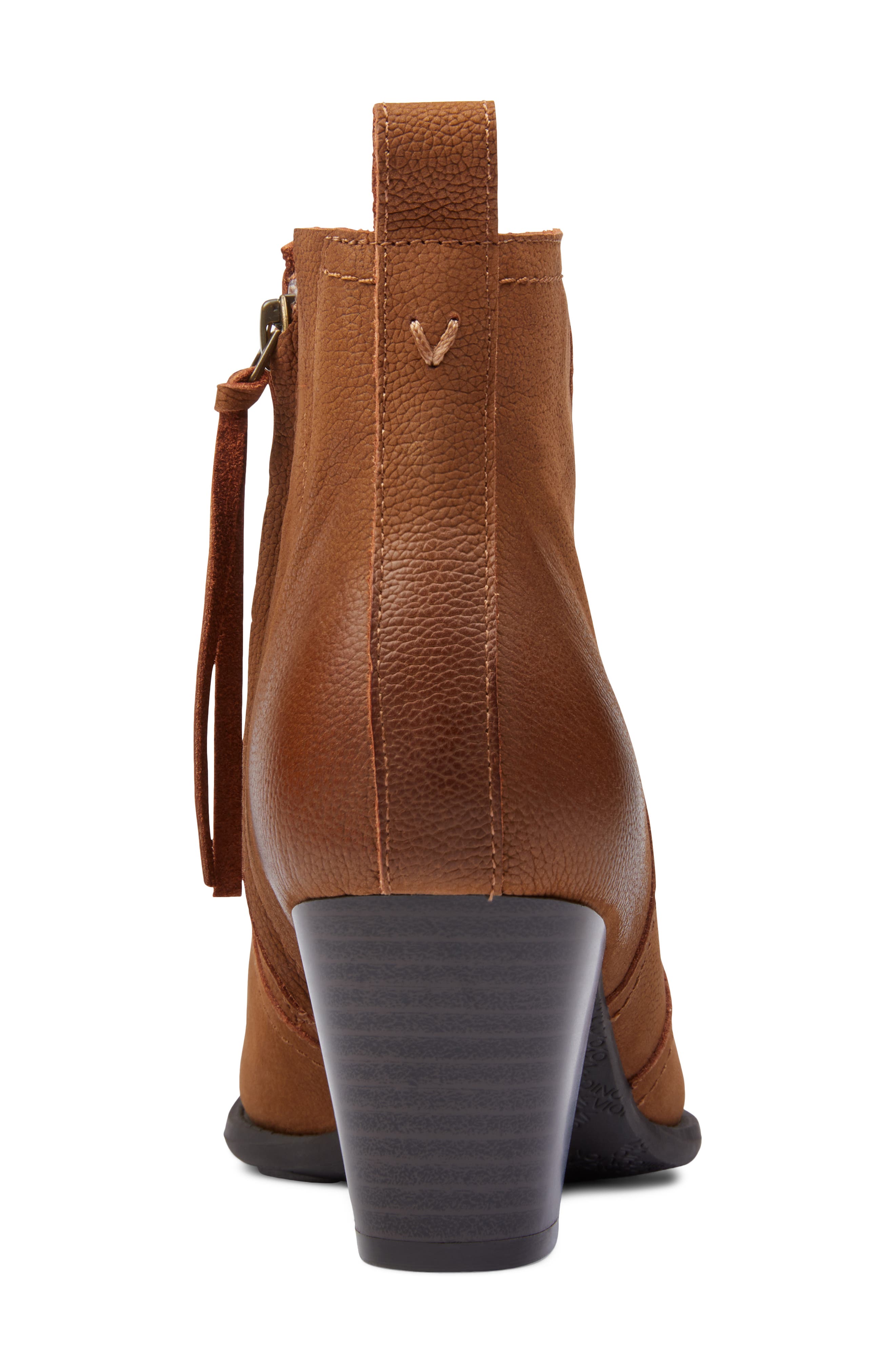 Raina Water Resistant Bootie, Alternate, color, BROWN NUBUCK LEATHER