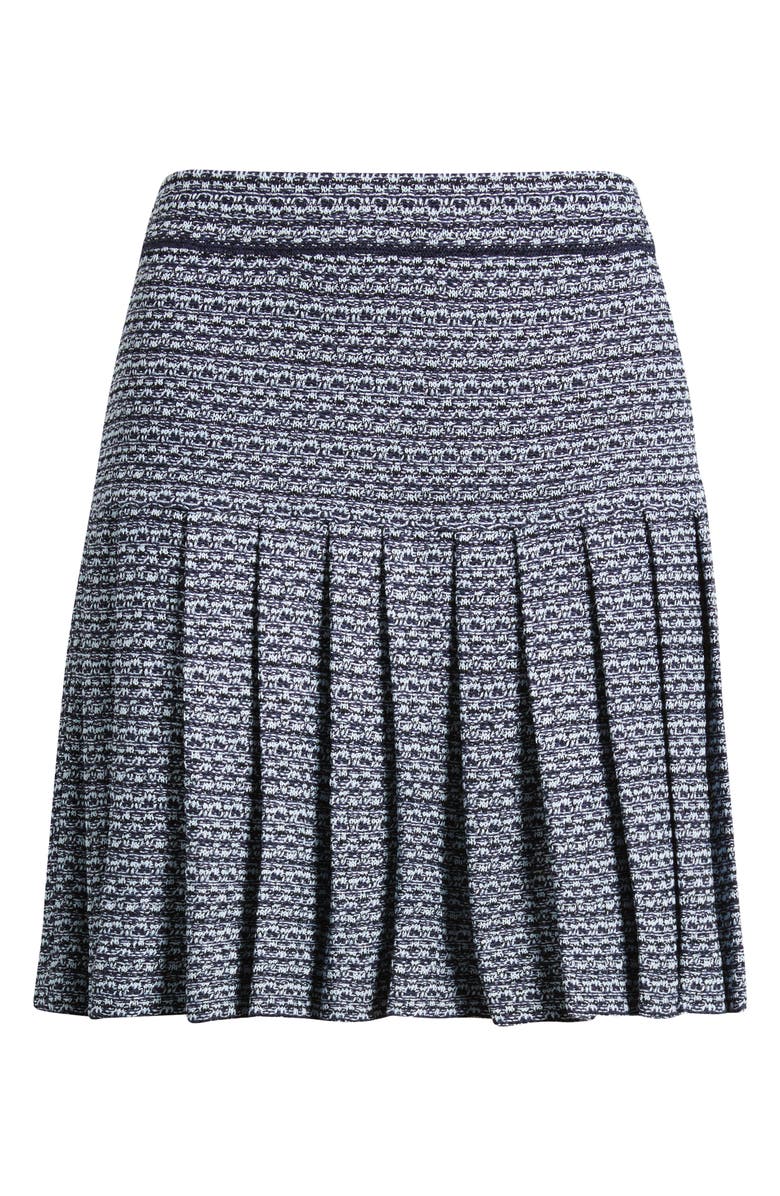 Misook x Lani Lynn Pleated Tweed Skirt, Alternate, color, Moonlit Navy/Blue Frost/Black